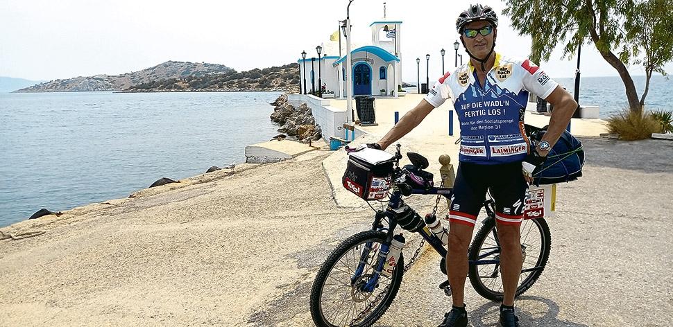 Christian Haas radelte für guten Zweck von Athen nach Tirol
