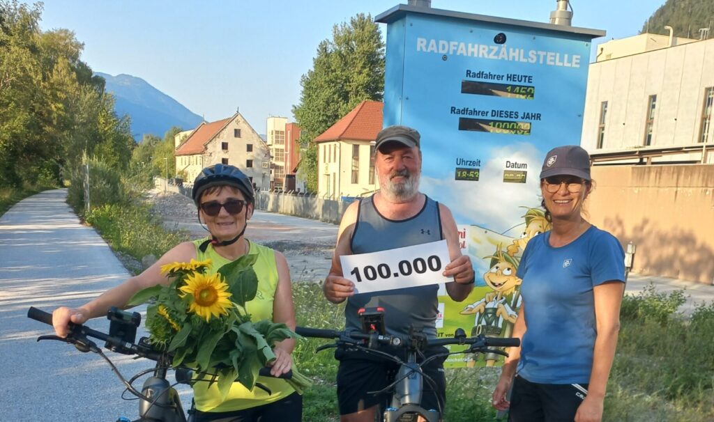 Meilenstein bei Radfahrzählstelle