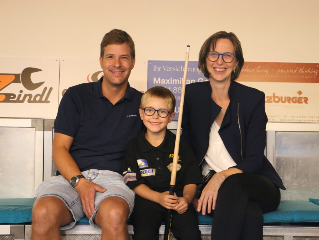 eh KRAMSACH Billardverein Tobias mit Eltern Andreas und Sonja